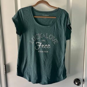 Lucky Brand Women's Teal Graphic Tee